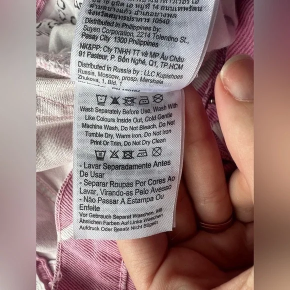 Cotton On Pink and White Swirly Loose Straight Jeans 4 - Picture 15 of 16